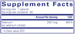 Selenium 200 mcg 60 ct